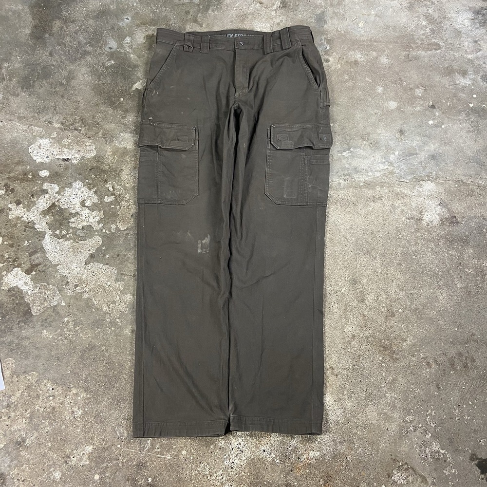 Duluth Trading Flex Firehouse Cargo Pants Size 40x36 Brown Loose Fit Work Wear
